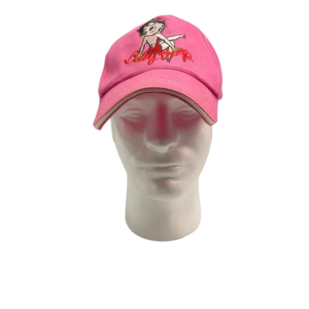 Betty Boop Pink Baseball Cap Embroidered Adjustable Hat Retro‎ Cartoon Kisses